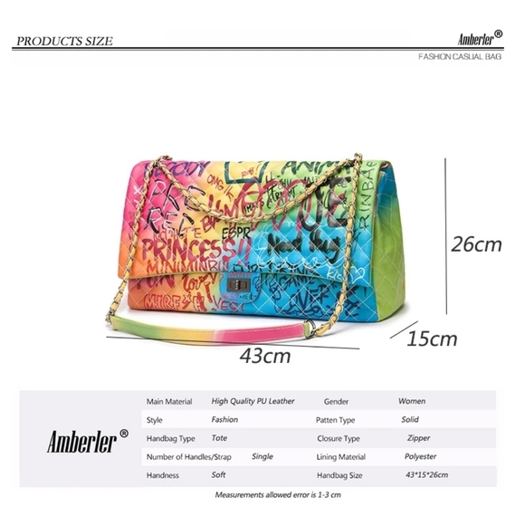 Handbags - Large Capacity Ladies Chain Printed Crossbody Bags